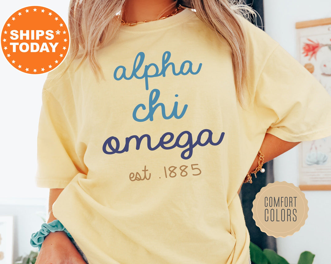 Alpha Chi Omega The Blues Sorority T-Shirt | Alpha Chi Sorority Reveal | College Greek Apparel | Big Little Shirts | Comfort Colors Tee _ 8268g