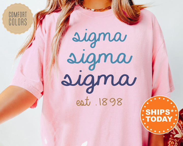 Sigma Sigma Sigma The Blues Sorority T-Shirt | Tri Sigma Sorority Reveal | College Greek Apparel | Big Little Shirts | Comfort Colors Tee _ 8291g