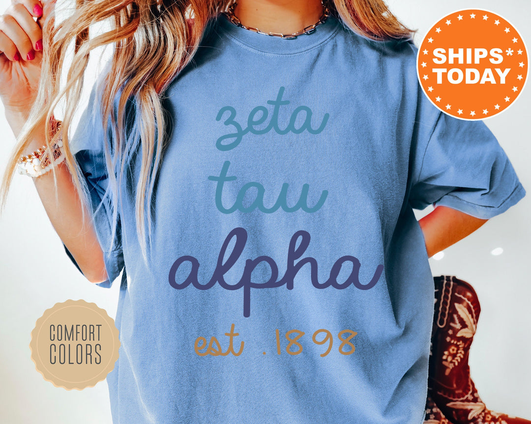 Zeta Tau Alpha The Blues Sorority T-Shirt | ZETA Sorority Reveal | College Greek Apparel | Big Little Sorority Shirts | Comfort Colors Tee _ 8293g