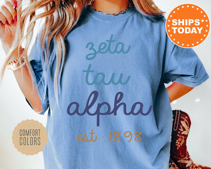 Zeta Tau Alpha The Blues Sorority T-Shirt | ZETA Sorority Reveal | College Greek Apparel | Big Little Sorority Shirts | Comfort Colors Tee _ 8293g