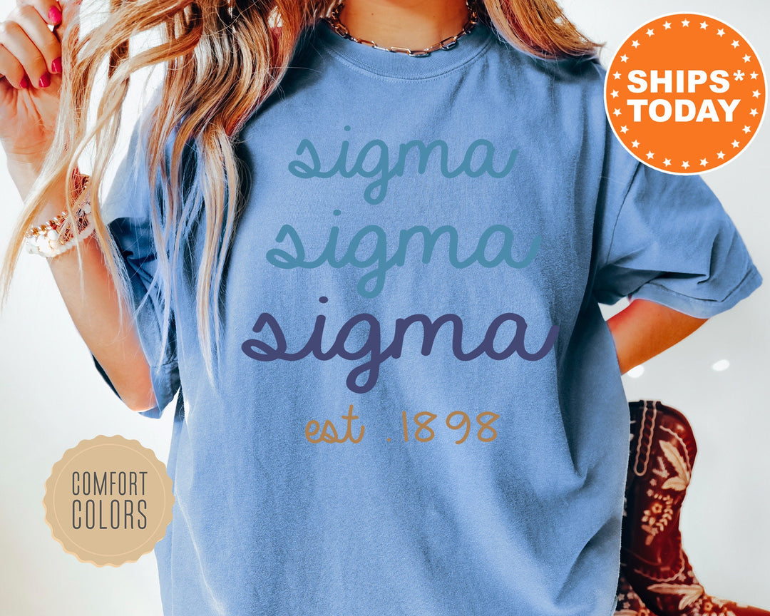 Sigma Sigma Sigma The Blues Sorority T-Shirt | Tri Sigma Sorority Reveal | College Greek Apparel | Big Little Shirts | Comfort Colors Tee _ 8291g