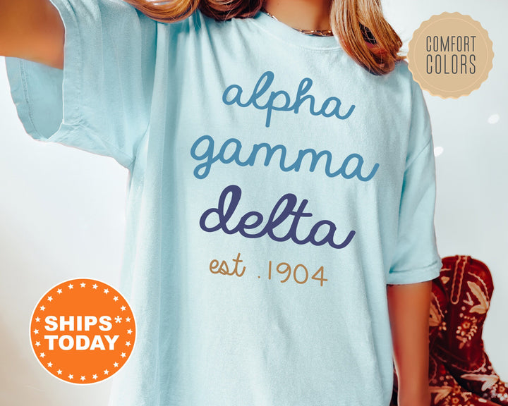Alpha Gamma Delta The Blues Sorority T-Shirt | Alpha Gam Sorority Reveal | College Greek Apparel | Big Little Shirts | Comfort Colors Tee _ 8271g