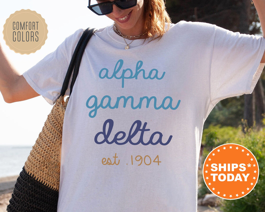 Alpha Gamma Delta The Blues Sorority T-Shirt | Alpha Gam Sorority Reveal | College Greek Apparel | Big Little Shirts | Comfort Colors Tee _ 8271g
