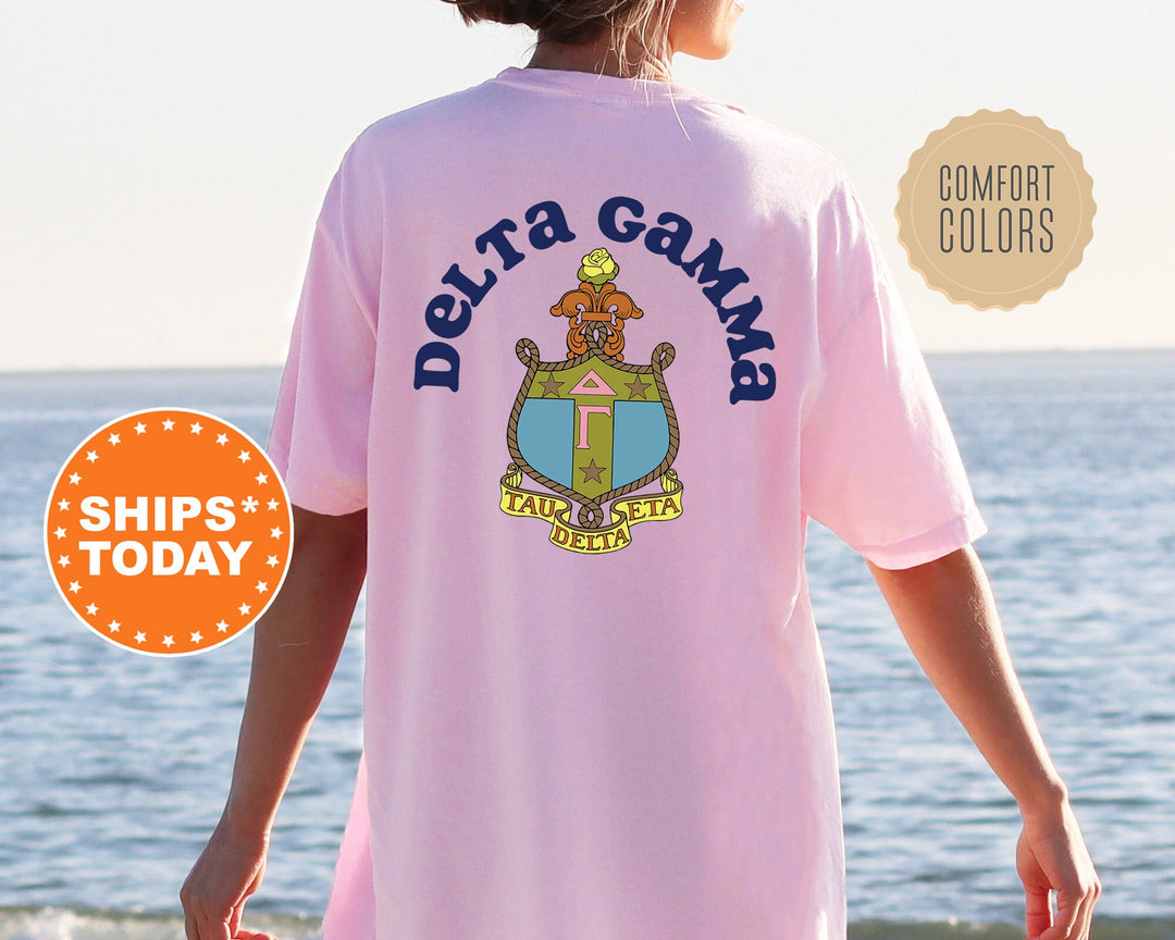 Delta Gamma Sorority Style Sorority T-Shirt | Dee Gee Sorority Crest | Sorority Gift | Comfort Colors Shirt | Bid Day | Sorority Merch _ 9373g