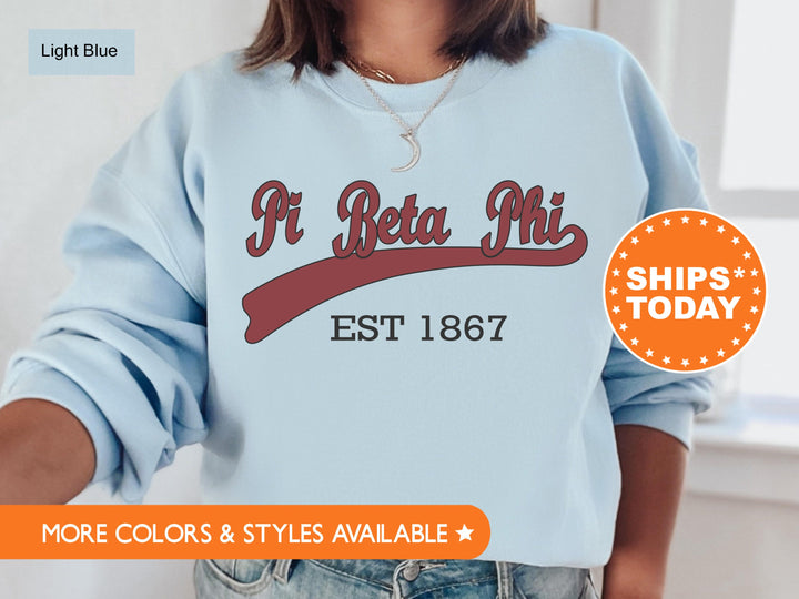 Pi Beta Phi Baseball Sports Sorority Sweatshirt | Pi Beta Phi Sweatshirt | Pi Phi Hoodie | Sorority Merch | Big Little Reveal _ 5528g