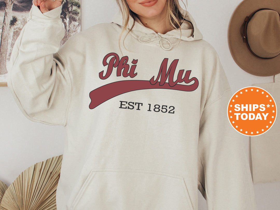 Phi Mu Baseball Sports Sorority Sweatshirt | Phi Mu Sweatshirt | Phi Mu Hoodie | Sorority Gifts | Greek Apparel | Big Little Reveal _ 5526g