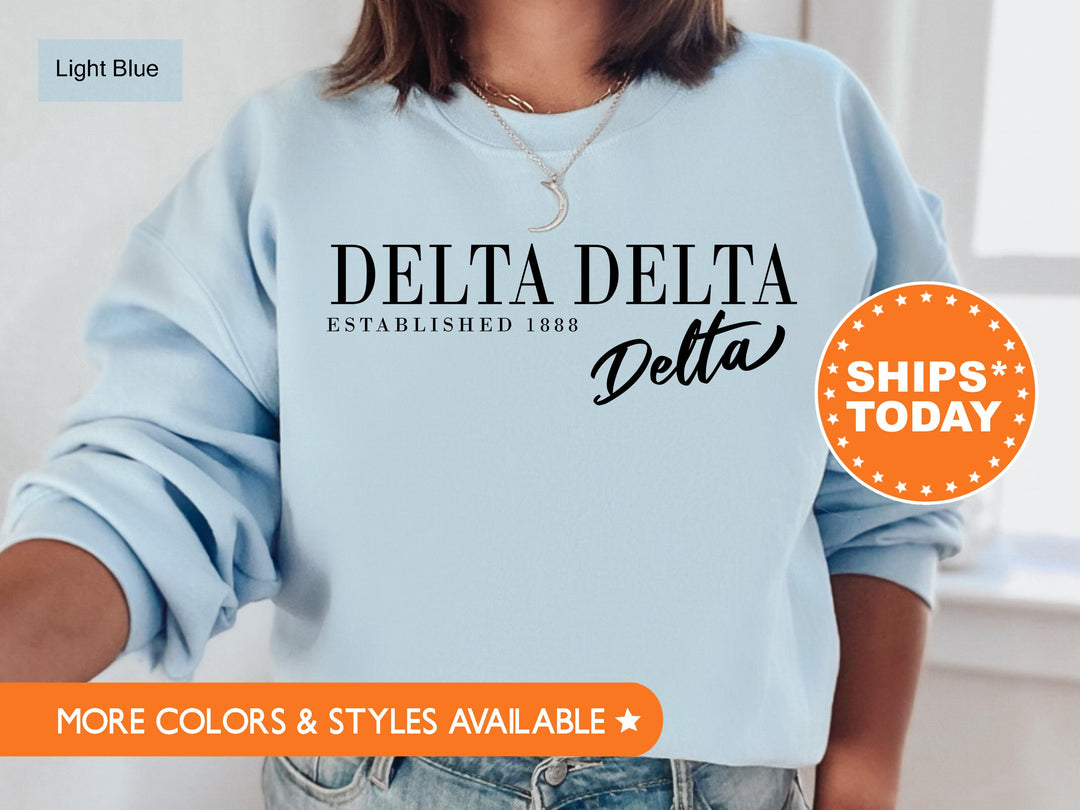 Delta Delta Delta Two Sizes Sorority Sweatshirt | Delta Delta Delta Sweatshirt | Tri Delta Merch | Sorority Hoodie | Big Little Gift _ 7394g