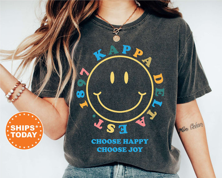 Kappa Delta Choose Happy Sorority T-Shirt | Comfort Colors Shirt | Kappa Delta Merch | Kay Dee Greek Apparel | Big Little Gift _ 7478g