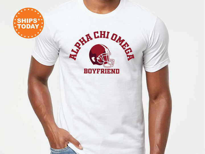 Alpha Chi Omega Gameday Boyfriend Sorority T-Shirt | Alpha Chi Boyfriend Shirt | Greek Apparel | Gameday Shirt | Gifts For Boyfriend _ 8190g