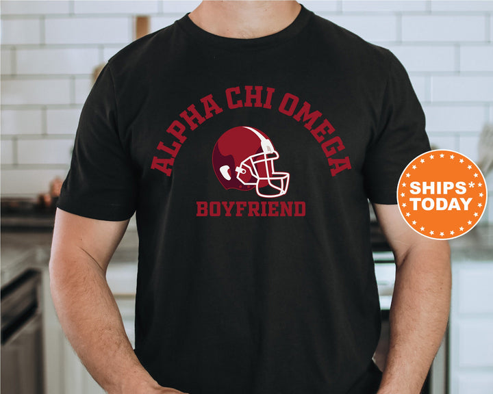 Alpha Chi Omega Gameday Boyfriend Sorority T-Shirt | Alpha Chi Boyfriend Shirt | Greek Apparel | Gameday Shirt | Gifts For Boyfriend _ 8190g