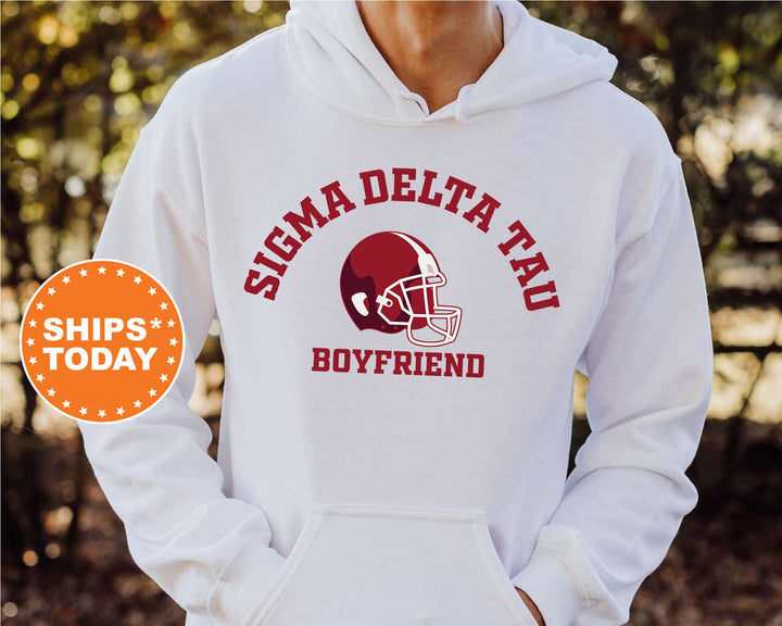 Sigma Delta Tau Gameday Boyfriend Sorority Sweatshirt | Sig Delt Boyfriend Sweatshirt | Gameday Sweatshirt | Gifts For Boyfriend _ 8211g