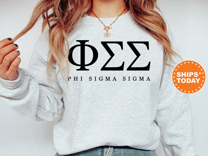 Phi Sigma Sigma Sweet and Simple Sorority Sweatshirt | Phi Sig Greek Letters Sorority Crewneck | Phi Sig Sorority Letters | Greek Apparel 5019g