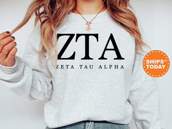 Zeta Tau Alpha Sweet and Simple Sorority Sweatshirt | ZETA Greek Letters Sorority Crewneck | Sorority Letters | Sorority Apparel