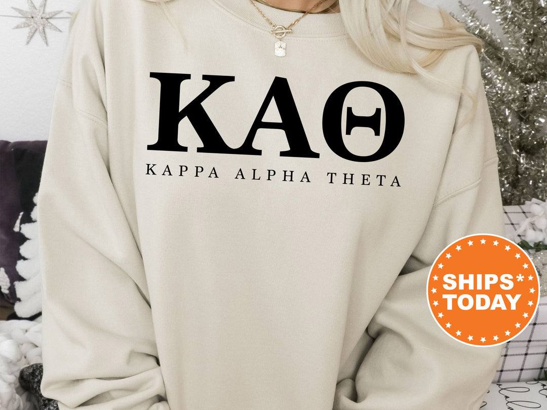 Kappa Alpha Theta Sweet and Simple Sorority Sweatshirt | THETA Greek Letters Sorority Crewneck | THETA Sorority Letters | Sorority Apparel