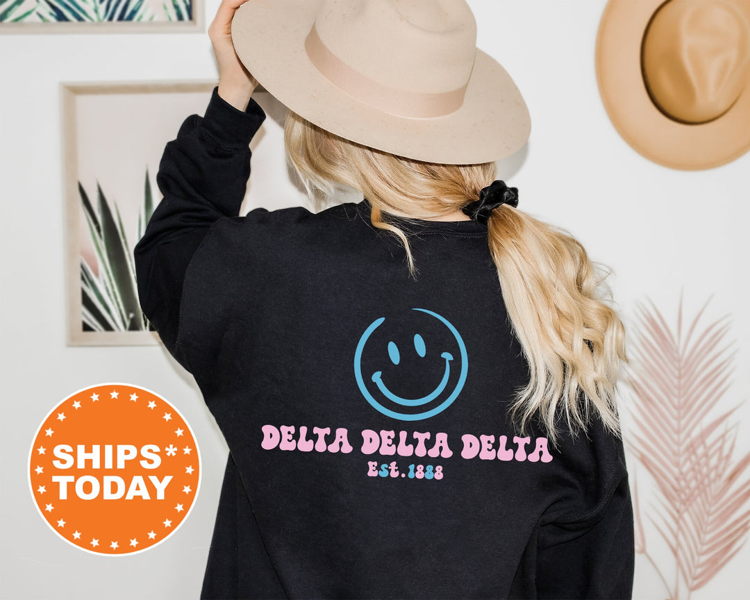 Delta Delta Delta Frosty Smile Sorority Sweatshirt | Tri Delta Sorority Crewneck | Sorority Crewneck | Big Little Git | Custom Greek Apparel