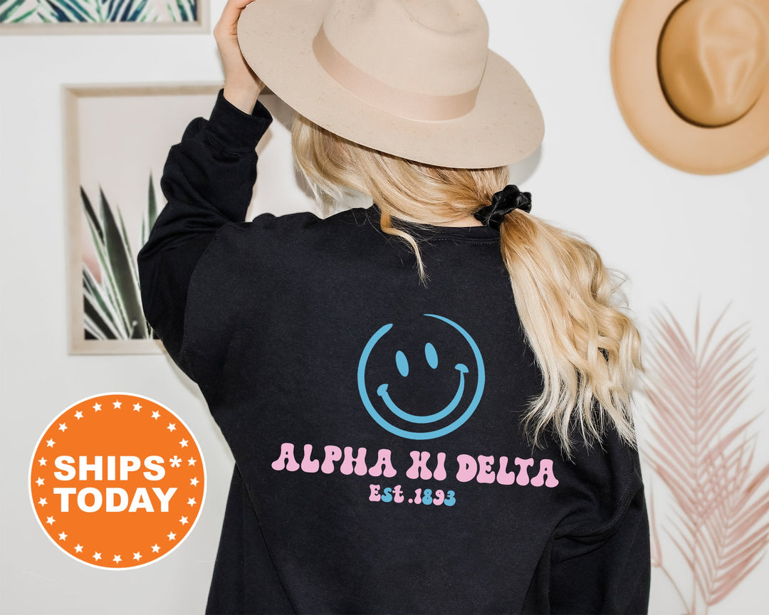 Alpha Xi Delta Frosty Smile Sorority Sweatshirt | AXID Sorority Merch | Alpha Xi Sorority Hoodie | Big Little | Sorority Apparel