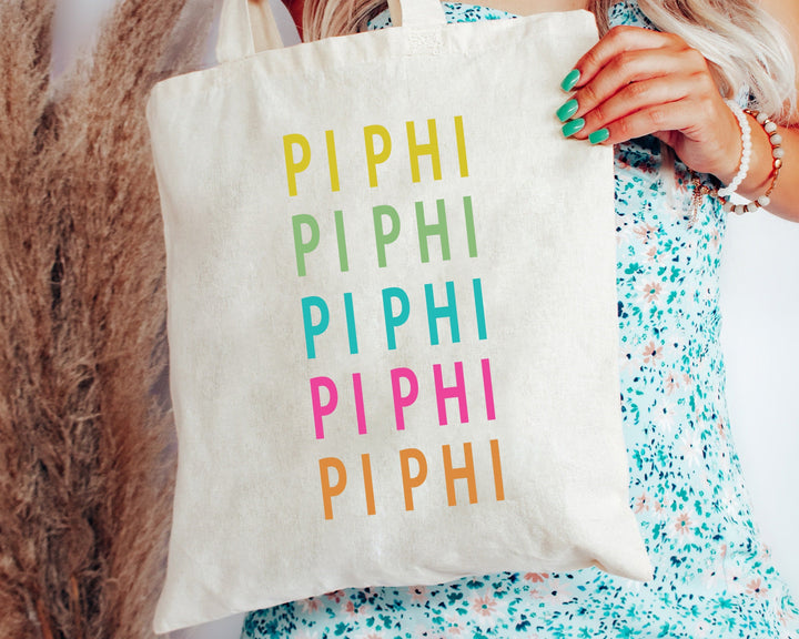 Pi Beta Phi Modern Colors Sorority Tote Bag | Pi Beta Phi Tote Bag | Pi Phi Sorority Beach Bag | Big Little Gifts | Sorority Merch _ 15255g