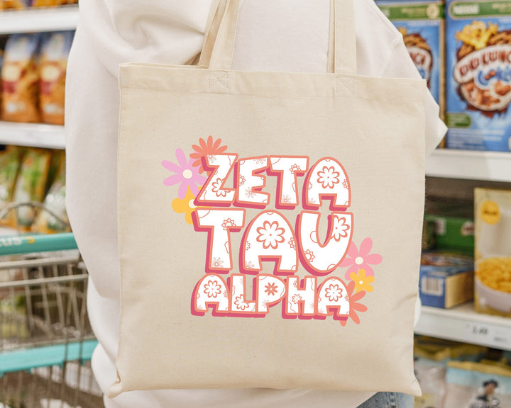 Zeta Tau Alpha LilyLovely Sorority Tote Bag | ZETA Sorority Bag | ZETA Tote Bag | Beach Bag | Big Little | Bid Day | Sorority Gifts _ 15052g