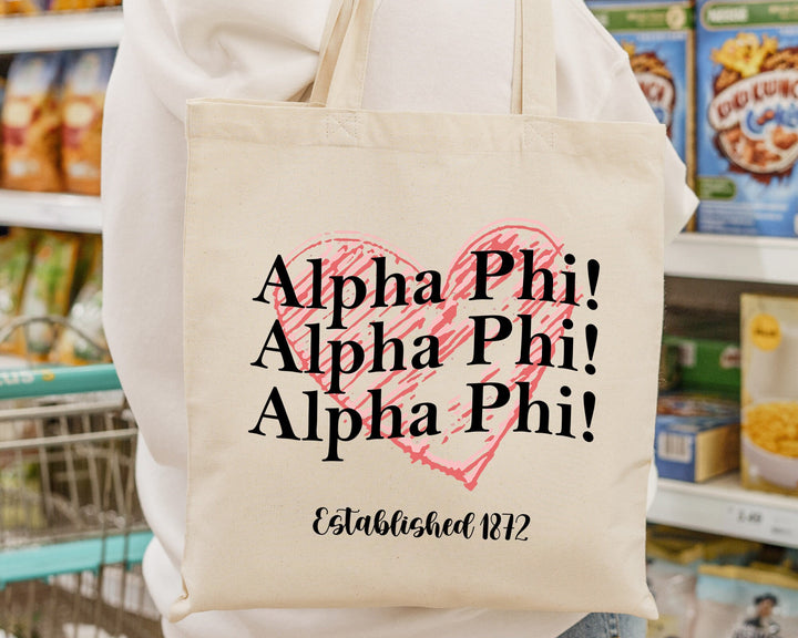 Alpha Phi Balloon Bliss Sorority Tote Bag | Alpha Phi College Sorority Bag | APHI Tote Bag | Big Little Sorority Gifts | Beach Bag _ 14980g