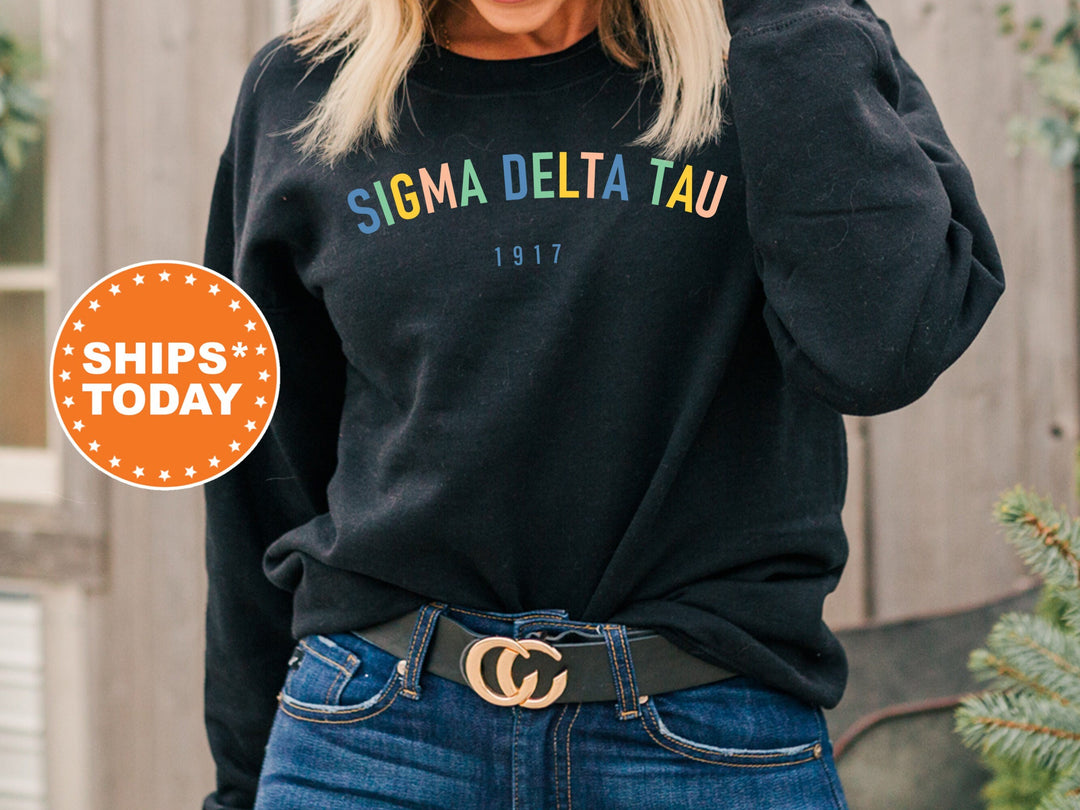 Sigma Delta Tau Retro and Year Sorority Sweatshirt | Sig Delt Retro Sweatshirt | Sorority Hoodie | Big Little Reveal | Sorority Gift _ 8237g