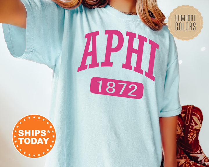 Alpha Phi Pink Baseball Comfort Colors Sorority T-Shirt | Alpha Phi Comfort Colors Shirt | APHI Gameday Shirt | Sorority Gifts _ 5239g