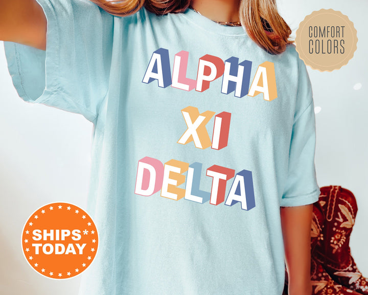 Alpha Xi Delta Loud Box Sorority T-Shirt | Alpha Xi Retro Comfort Colors Shirt | Big Little Sorority Gifts | AXID Oversized Shirt _ 5567g