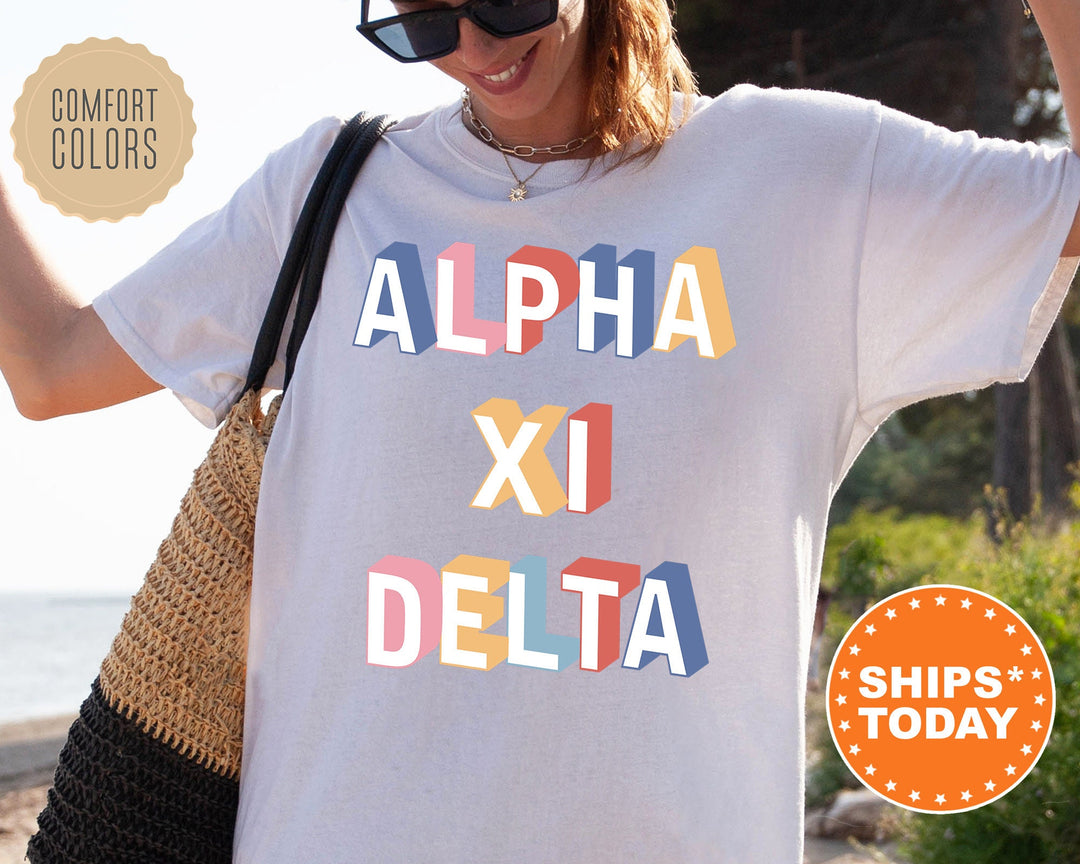 Alpha Xi Delta Loud Box Sorority T-Shirt | Alpha Xi Retro Comfort Colors Shirt | Big Little Sorority Gifts | AXID Oversized Shirt _ 5567g