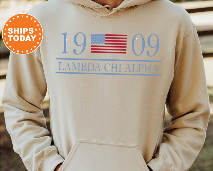 Lambda Chi Alpha Flag Year Fraternity Sweatshirt | Lambda Chi Hoodie | Fraternity Gift | Greek Sweatshirt | College Apparel _ 5998g