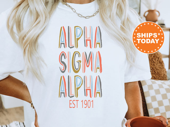 Alpha Sigma Alpha Olivia Sorority T-Shirt | Alpha Sigma Alpha Comfort Colors Shirt | Big Little Sorority Gifts | Sorority Apparel _ 5539g