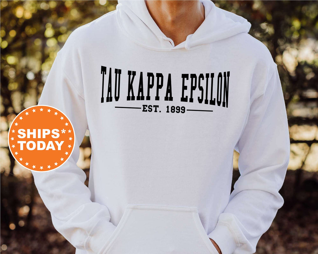 Tau Kappa Epsilon Concave Fraternity Sweatshirt | TKE Fraternity Hoodie | Custom Greek Apparel | College Sweatshirt | Gifts For Him _ 6599g