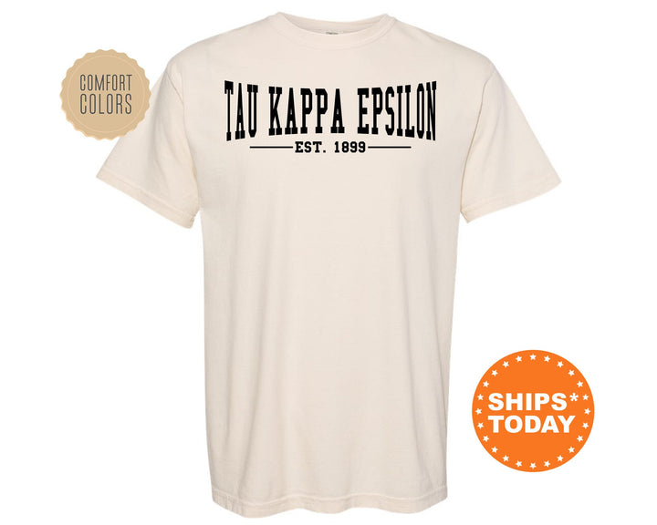 Tau Kappa Epsilon Concave Fraternity T-Shirt | TKE Comfort Colors Fraternity Shirt | Frat Bid Day Shirt | College Greek Apparel _ 6599g
