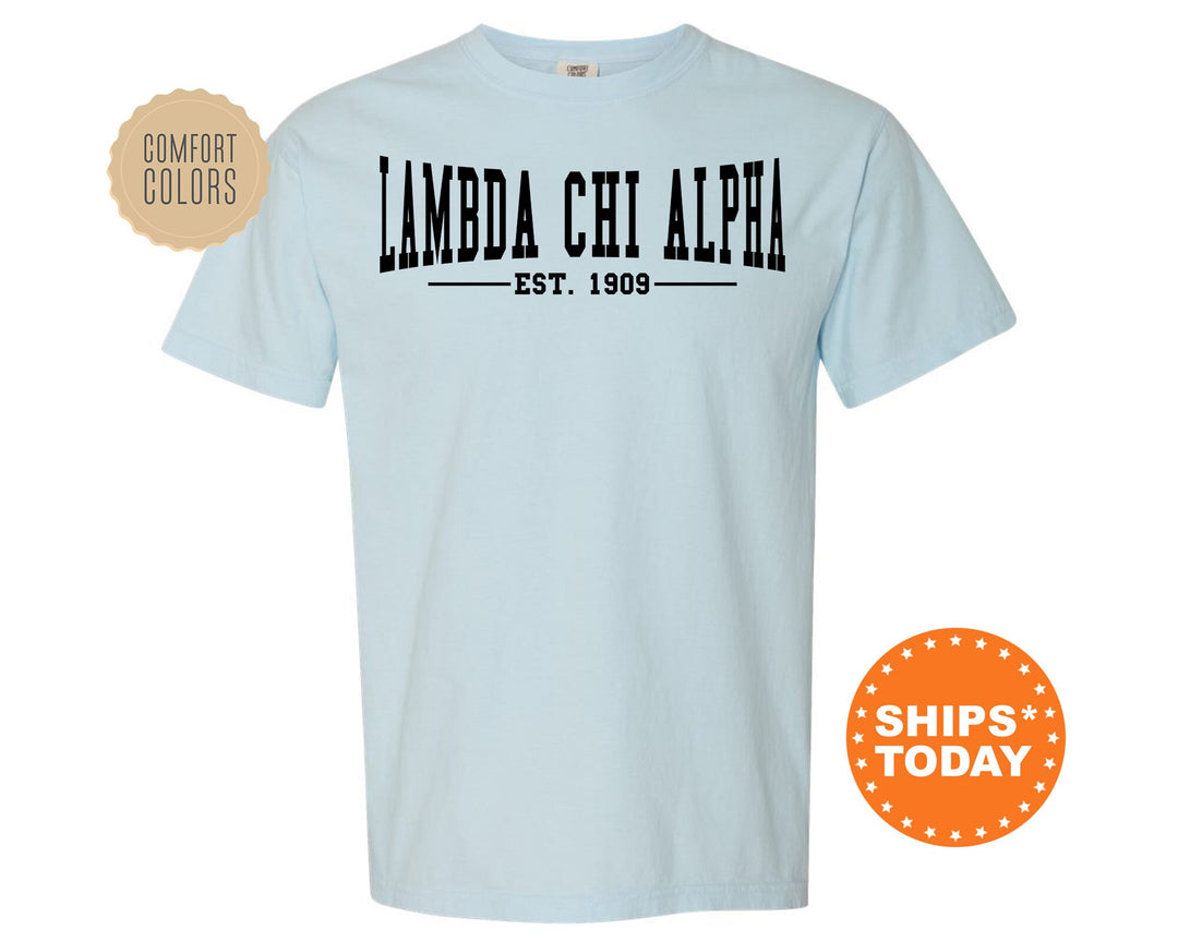 Lambda Chi Alpha Concave Fraternity T-Shirt | Lambda Chi Comfort Colors Fraternity Shirt | Frat Bid Day Shirt | College Apparel _ 6585g