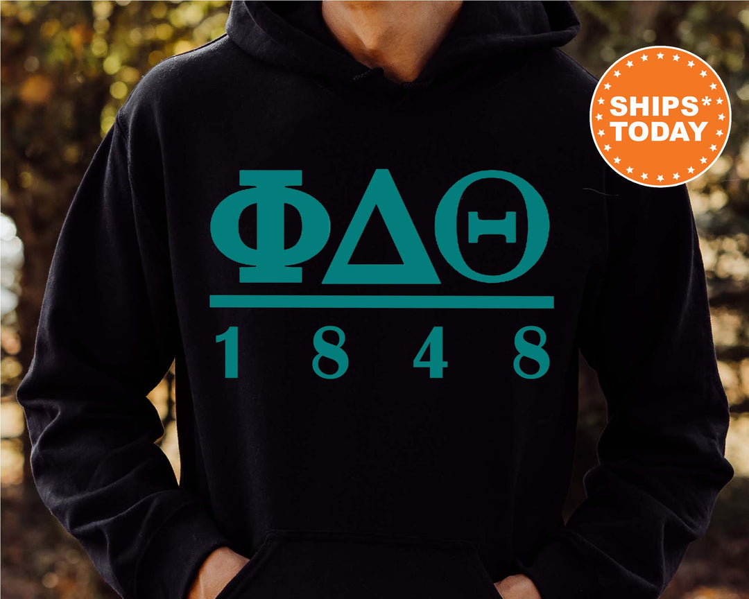 Phi Delta Theta Lettered Basic Fraternity Sweatshirt | Phi Delt Greek Letters Sweatshirt | Fraternity Gift | College Greek Apparel _ 6154g