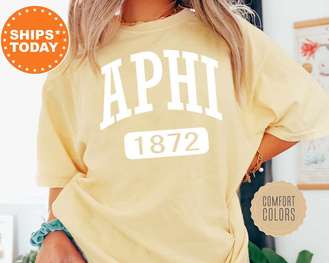 Alpha Phi Athletic Comfort Colors Sorority T-Shirt | APHI Comfort Colors Oversized Shirt | Big Little Sorority TShirt | Bid Day Gift