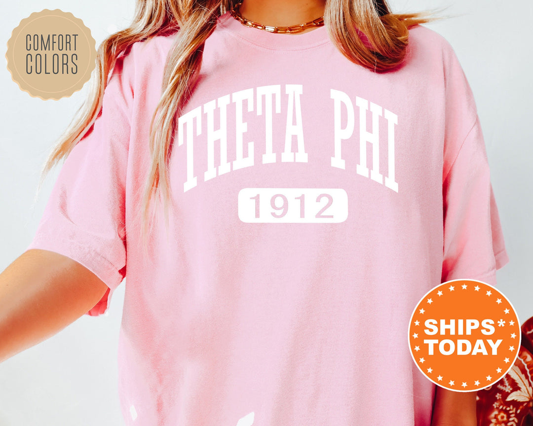 Theta Phi Alpha Athletic Comfort Colors Sorority T-Shirt | Theta Phi Comfort Colors Oversized Shirt | Big Little Sorority TShirt 7330g