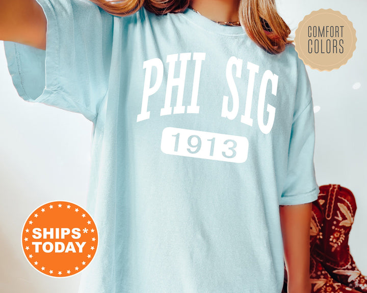 Phi Sigma Sigma Athletic Comfort Colors Sorority T-Shirt | Phi Sig Comfort Colors Oversized Shirt | Big Little Sorority TShirt Gift 7325g