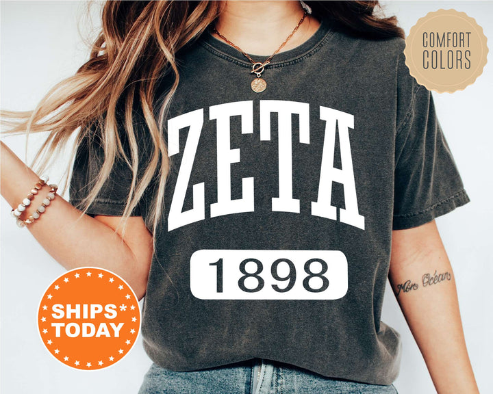 Zeta Tau Alpha Athletic Comfort Colors Sorority T-Shirt | ZETA Comfort Colors Oversized Shirt | Big Little Sorority TShirt | Bid Day