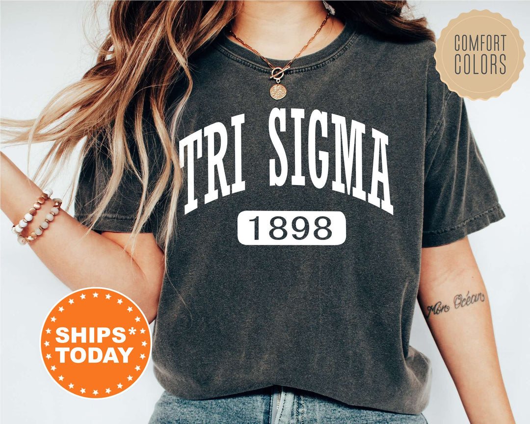 Sigma Sigma Sigma Athletic Comfort Colors Sorority T-Shirt | Tri Delta Comfort Colors Oversized Shirt | Big Little Sorority TShirt