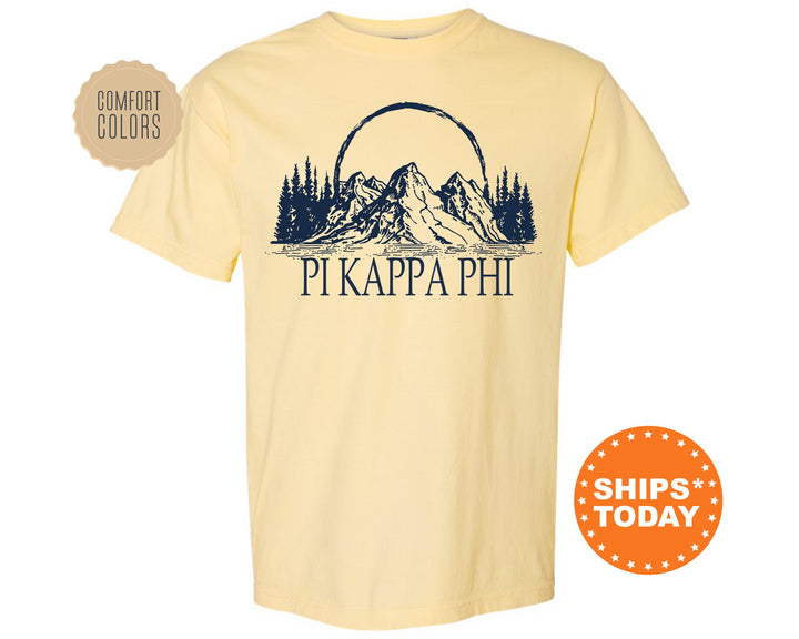 Pi Kappa Phi Epic Mountains Fraternity T-Shirt | Pi Kapp Greek Shirt | Fraternity Gift | College Greek Apparel | Comfort Colors Tee _ 6221g