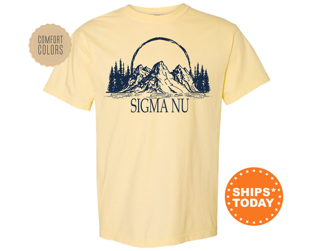 Sigma Nu Epic Mountains Fraternity T-Shirt | Sigma Nu Greek Shirt | Fraternity Gift | College Greek Apparel | Comfort Colors Tee _ 6225g