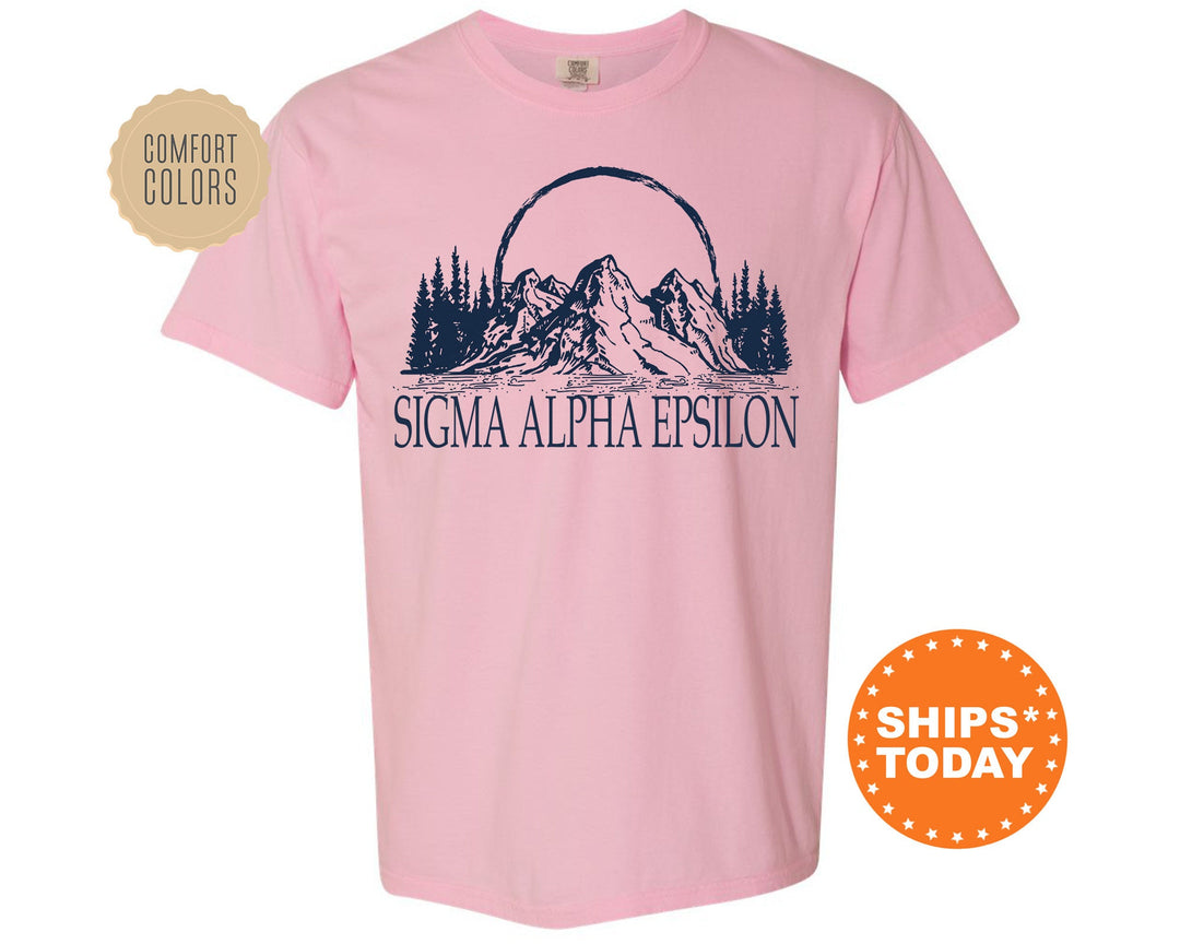 Sigma Alpha Epsilon Epic Mountains Fraternity T-Shirt | SAE Greek Shirt | Fraternity Gift | College Greek Apparel | Comfort Colors Tee _ 6222g
