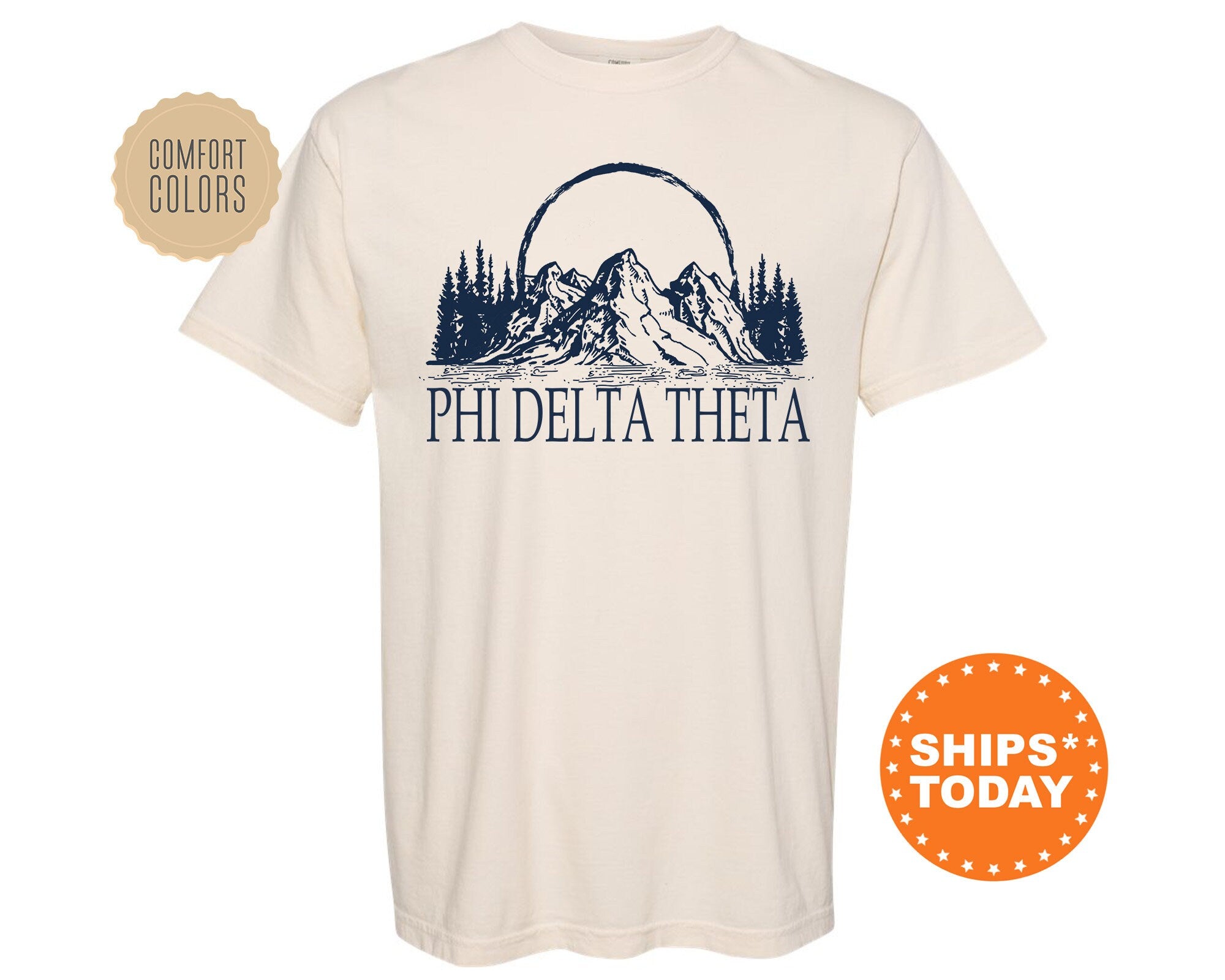 Phi Delta Theta Epic Mountains Fraternity T-Shirt | Phi Delt Greek Shirt | Fraternity Gift | College Greek Apparel | Comfort Colors Tee _ 6216g