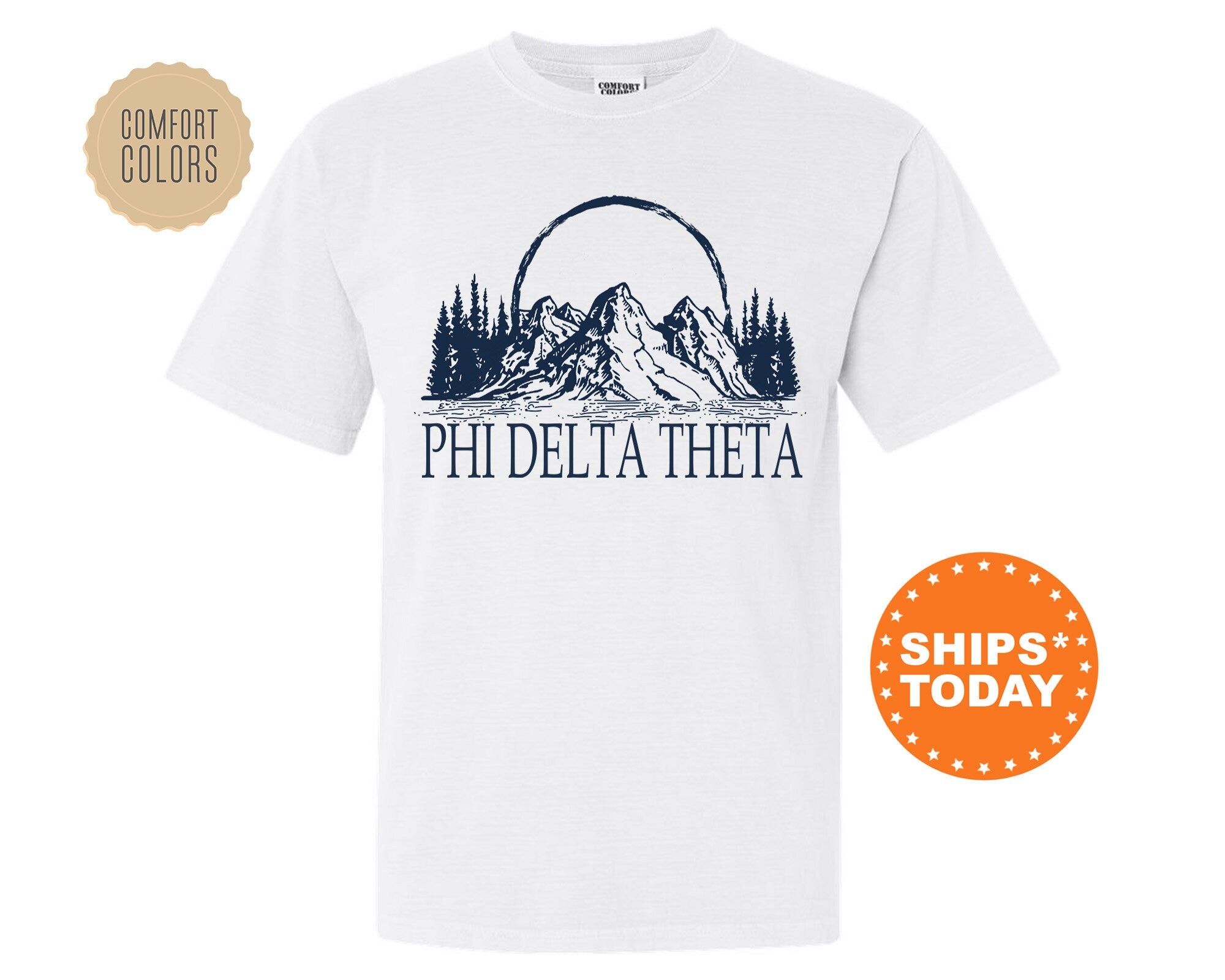 Phi Delta Theta Epic Mountains Fraternity T-Shirt | Phi Delt Greek Shirt | Fraternity Gift | College Greek Apparel | Comfort Colors Tee _ 6216g