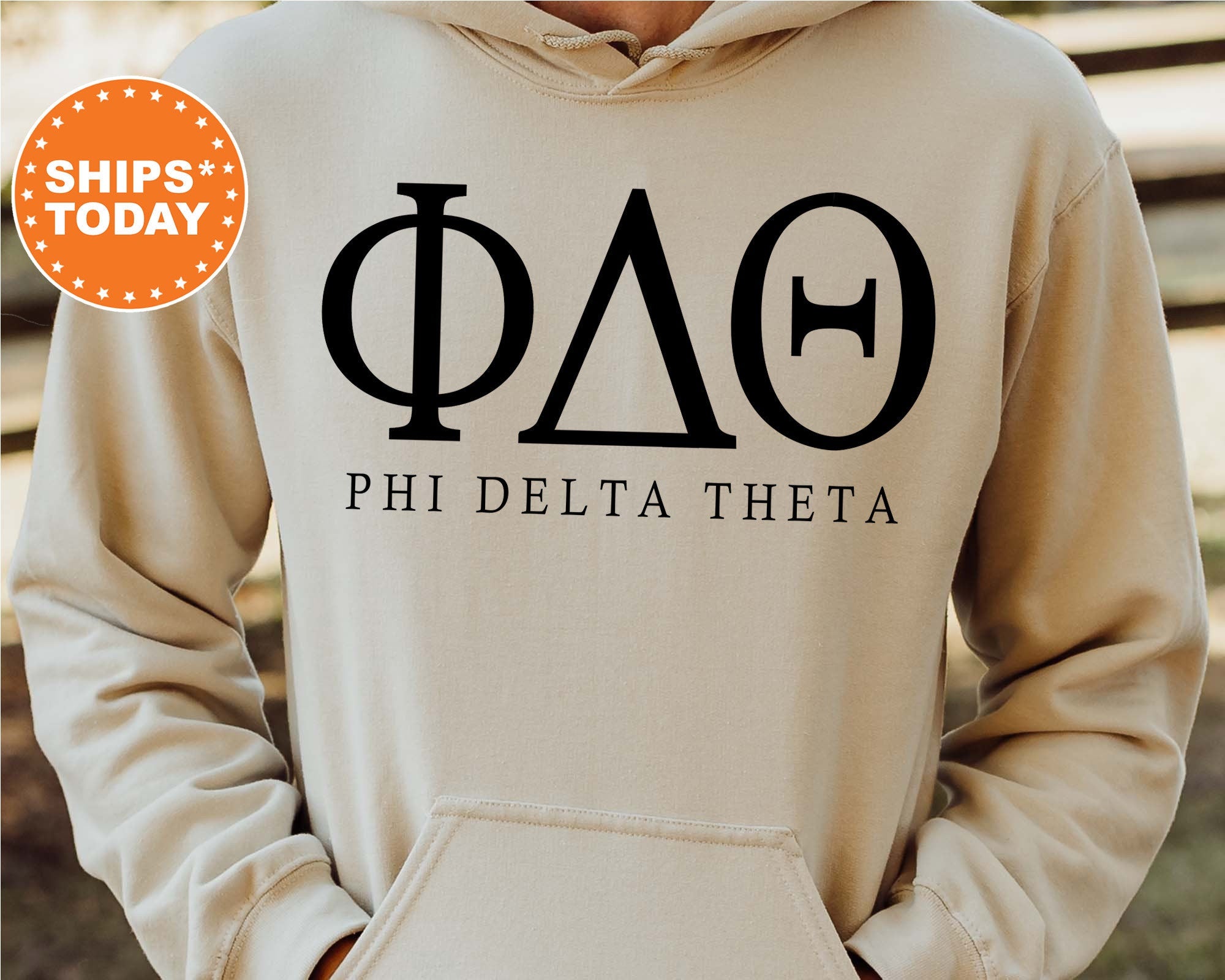Phi Delta Theta Block Letter Fraternity Sweatshirt | Phi Delt Greek Letters | Fraternity Hoodie | Fraternity Gift | College Apparel _ 6061g
