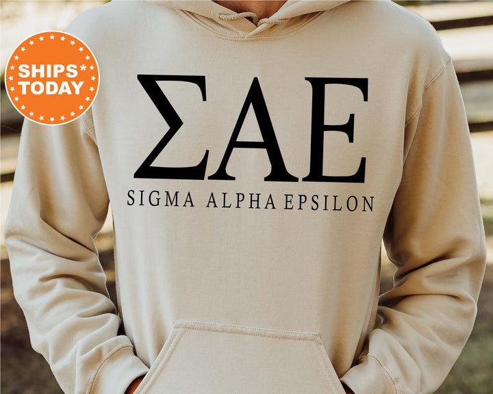 Sigma Alpha Epsilon Block Letter Fraternity Sweatshirt | SAE Greek Letters | Fraternity Hoodie | Fraternity Gift | College Apparel _ 6067g