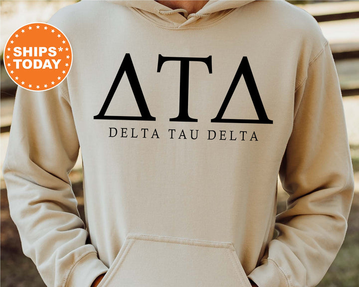 Delta Tau Delta Block Letter Fraternity Sweatshirt | Delt Greek Letters | Delt Fraternity Hoodie | Fraternity Gift | College Apparel _ 6055g