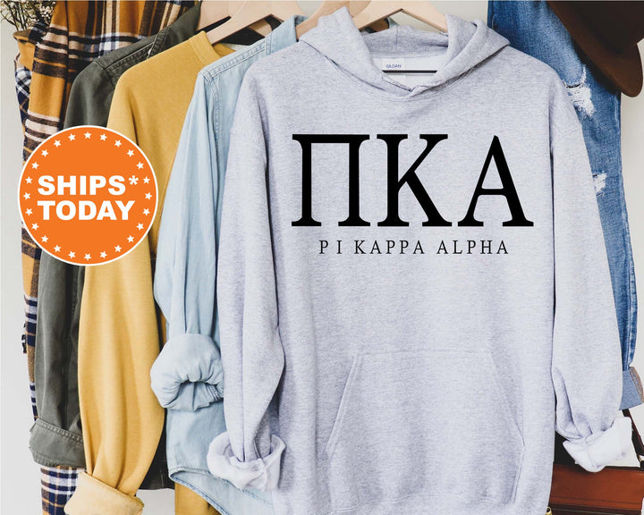 Pi Kappa Alpha Block Letter Fraternity Sweatshirt | PIKE Greek Letters | Fraternity Hoodie | Fraternity Gift | College Apparel _ 6065g