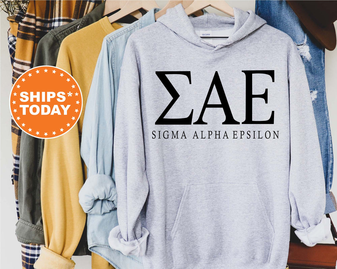 Sigma Alpha Epsilon Block Letter Fraternity Sweatshirt | SAE Greek Letters | Fraternity Hoodie | Fraternity Gift | College Apparel _ 6067g