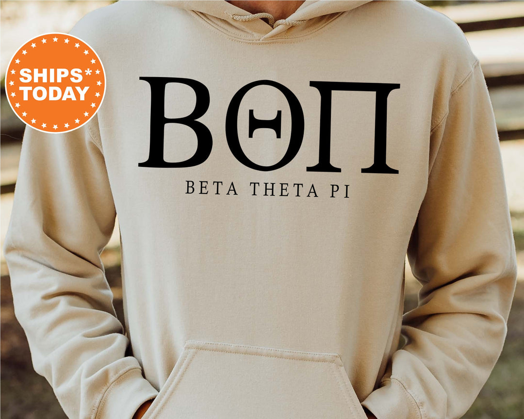 Beta Theta Pi Block Letter Fraternity Sweatshirt | Beta Greek Letters | Fraternity Hoodie | Fraternity Gift | College Apparel _ 6051g