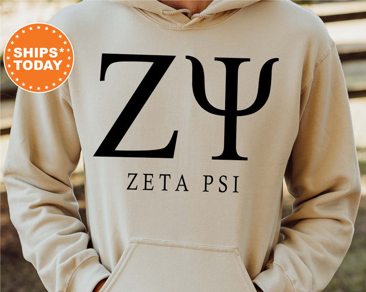 Zeta Psi Block Letter Fraternity Sweatshirt | Zete Greek Letters | Fraternity Hoodie | College Apparel | Zeta Psi Fraternity Letters _ 6077g
